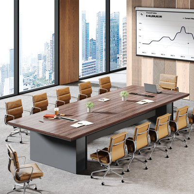 Modern Ergonomic Conference Table With Cable Management