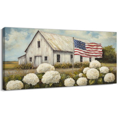 Art mural patriotique, toile d'art drapeau américain, décoration murale du 4 juillet pour le salon, décoration murale campagne américaine, art mural sur toile patriotique, image de drapeau américain prête à être accrochée 12 po x 24 po