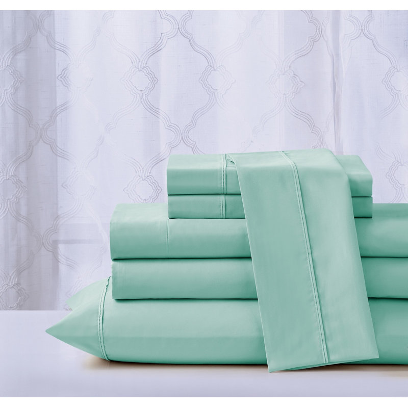  Ensemble de draps 6 pièces Cool Max Kathy Ireland - 6 couleurs, Ensemble de draps pour taille de lit très grand a