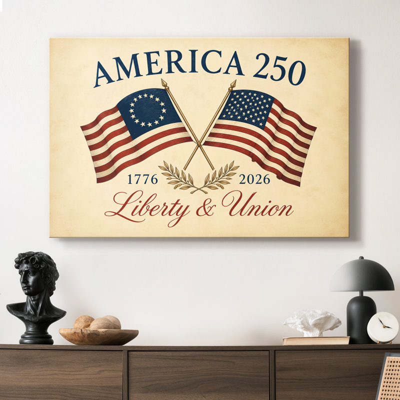 Toile tendue Liberty and Union Forever-Gallery - prête à être accrochée, 18X27