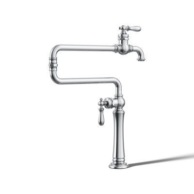 Artifacts Single-Hole Deck-Mount Pot Filler with Extended Spout