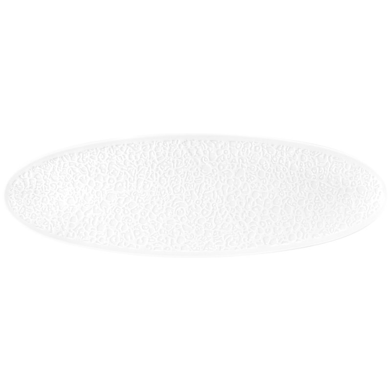 Coup plate 44 x 14cm full relief, White