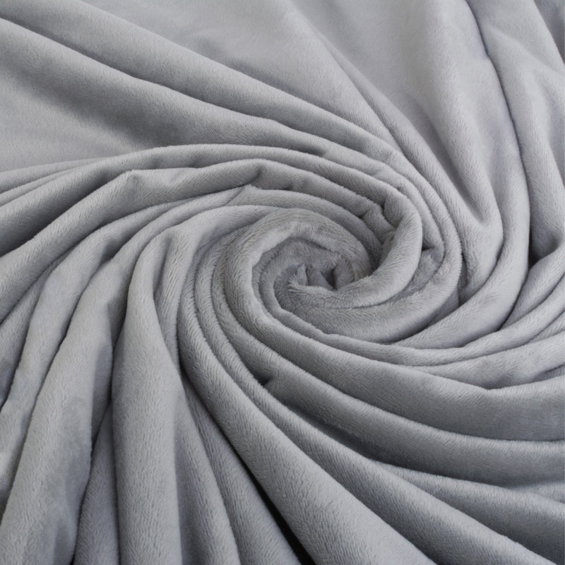 Large Gray Velvet and Polyester Reversible Pet Blanket