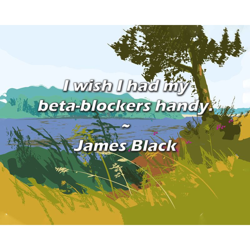 Citation de James Black: Je souhaiterais avoir mes bêta-bloquants à portée de main., H 26 po x l 32 po