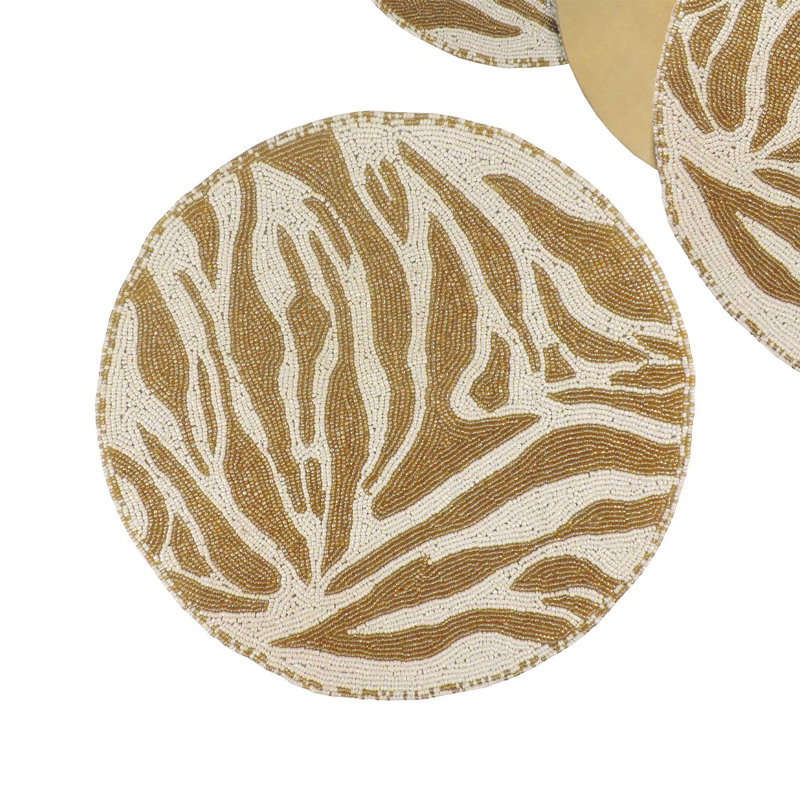 Animal Print Round, Cream Gold