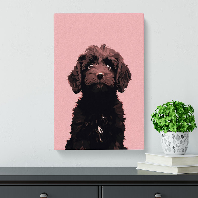 Cockapoo Minimalism - Art Prints - Wrapped Canvas, 50cm H x 35cm W x 3cm D