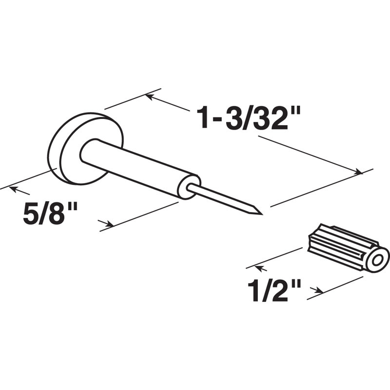 Goujon en acier de 1-1 / 8 po avec douille en plastique et support de grille de fenêtre Prime-Line