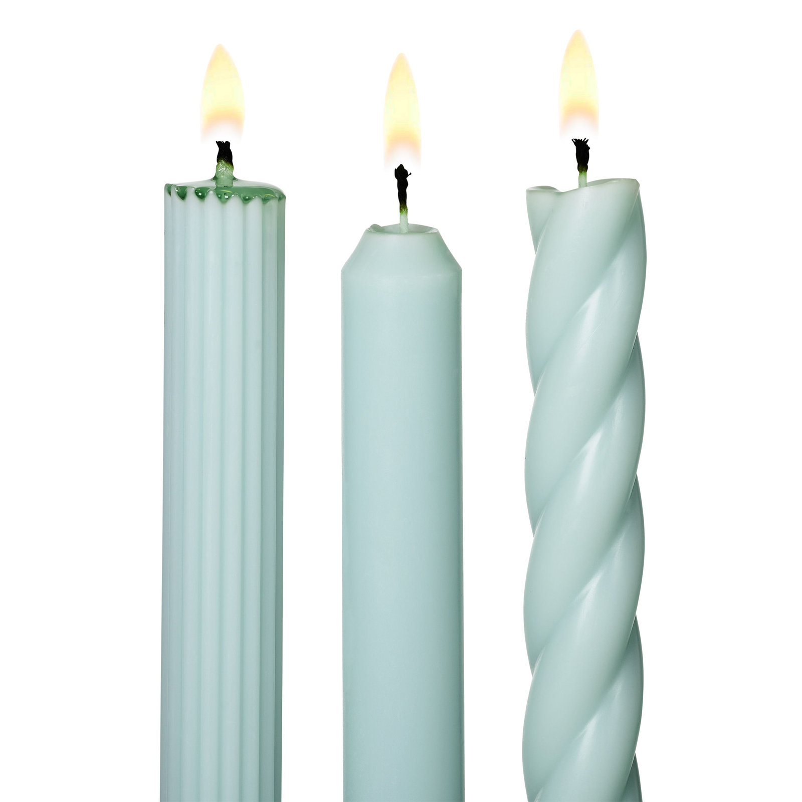 ILLUME Beautifully Done Unscented Assorted Candle Tapers 3-Pack, Fresh Sea Salt