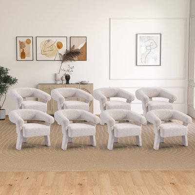 Kendall 32.5" W Minimalist Chenille Upholstered Living Room Accent Chair With Solid Wood Frame