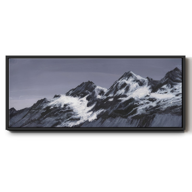 Moonlit Mountain Range II - Framed Canvas