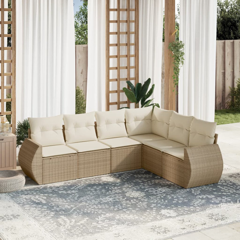 Ensemble de canapé de jardin Vidaxl, Beige, Blanc