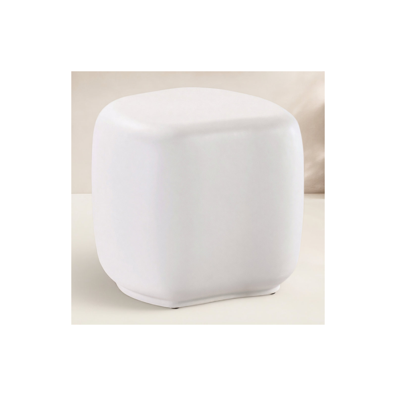 Bazaar Free Form 19'' L x 19'' W Outdoor Side Table, White