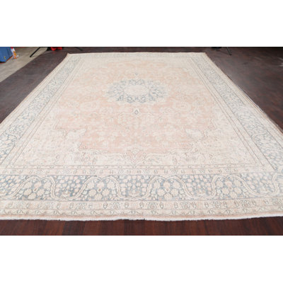 One-of-a-Kind 9'10" X 13'1" 1960s Wool Area Rug in Ivory