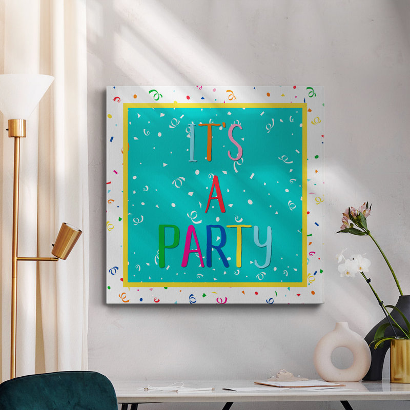 It's It Party - Toile tendue avec châssis de qualité supérieure - prête à être accrochée