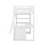 Lit mezzanine simple avec échelle, tablettes et bureau