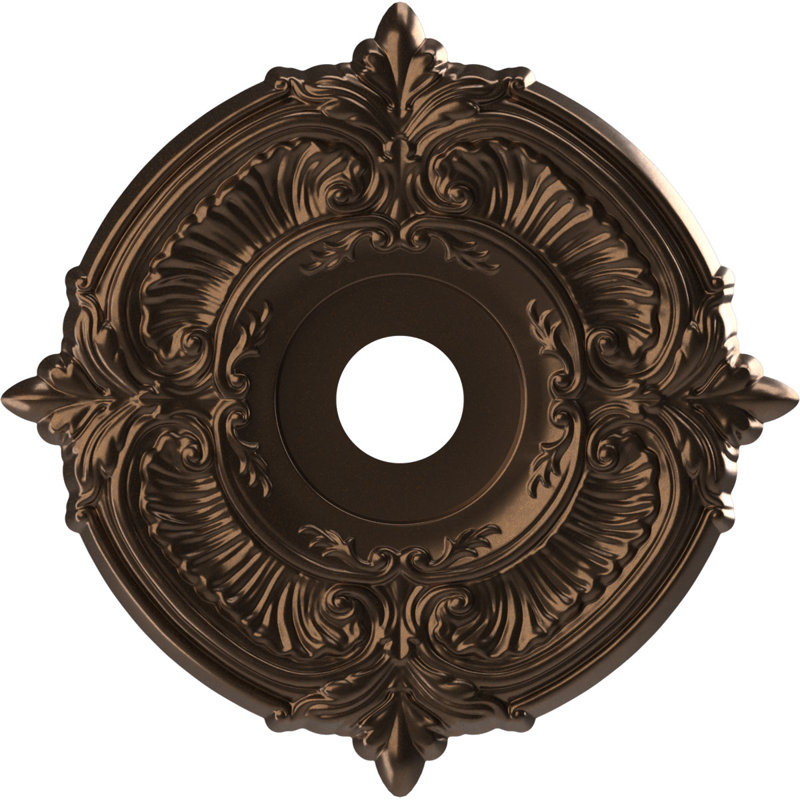 Attica Thermoformed PVC Ceiling Medallion, Metallic Antique Brass, 13" H x 13" W x 0.75" D