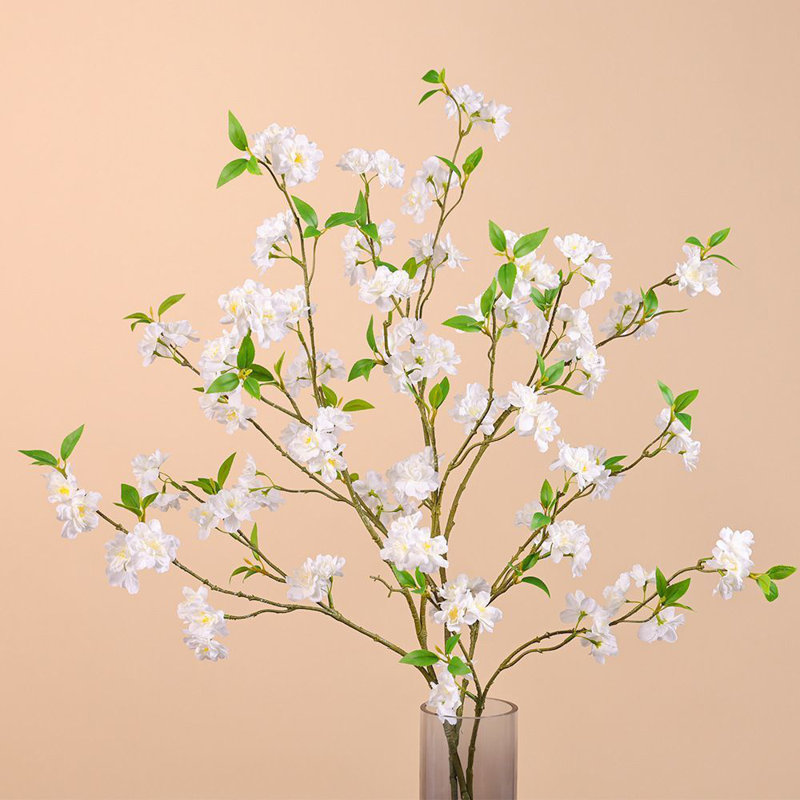 3 PCS 33 pouces Simulation de qualité Branche de cerisier en fleurs Ensemble de floraison intérieure Décoration de fausse fleur Décoration de réception d'hôtel Fleur de cerisier artificielle