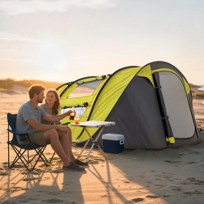 Tente de camping automatique pour 4 personnes avec portes sac de transport