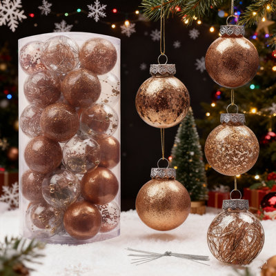 30 pièces de boules de Noël ornementales de sapin de Noël incassables de 2,36 po pour ornements de Noël