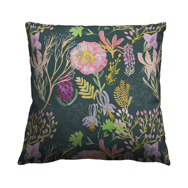 Jubilation Linen Pillow Cover & Insert, Green, Square, 18" H x 18" W