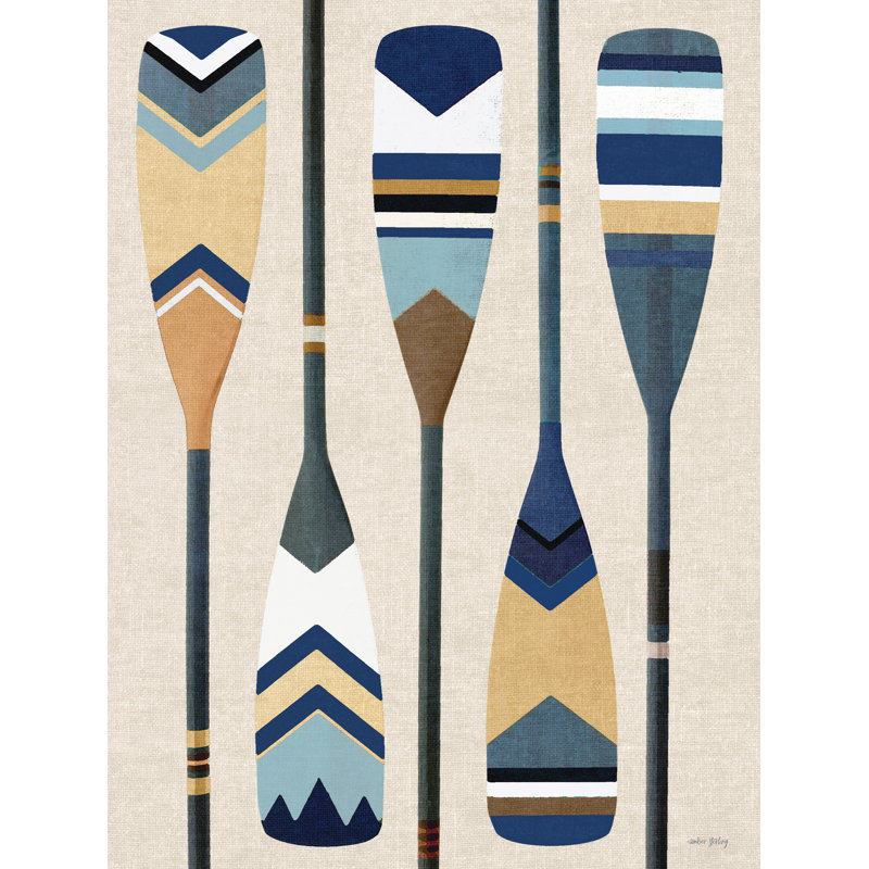 «Painted Paddles I» par Amber Sterling, Cadre simple érable érable, Oui, H 16 po x l 12 po
