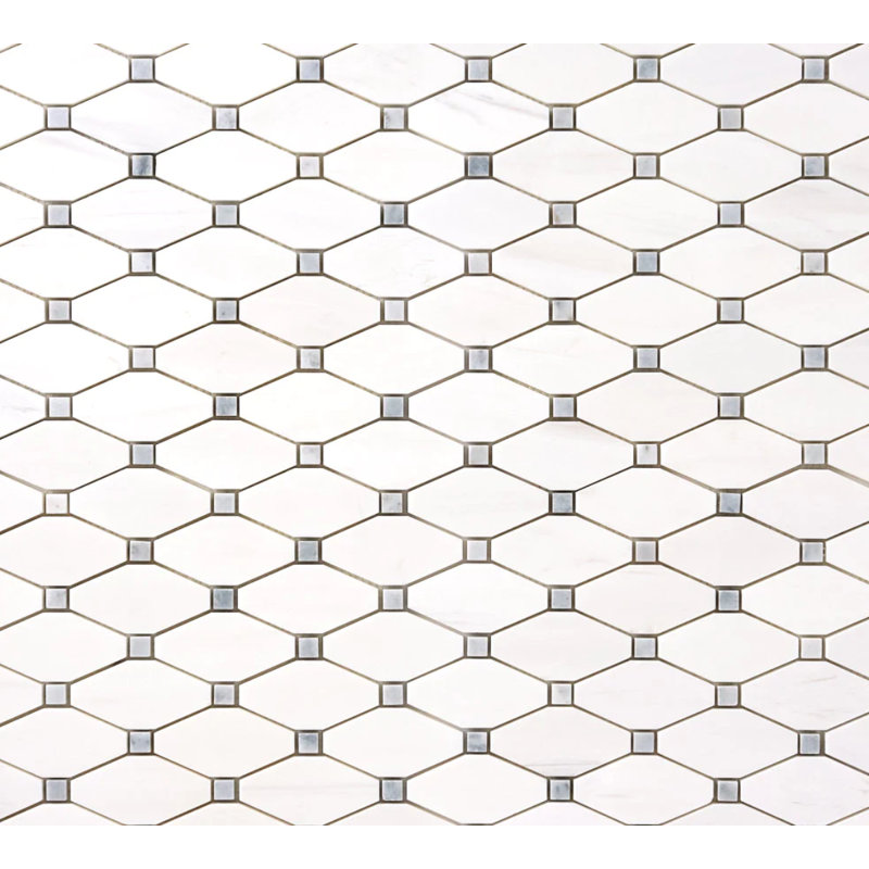 12" x 12" Marble Basketweave Mosaic Tile