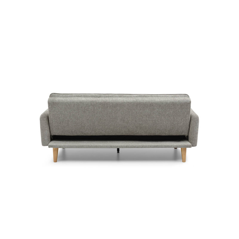 Phobos Queen 202cm Upholstered Convertible Sofa, Natural Polyester Blend