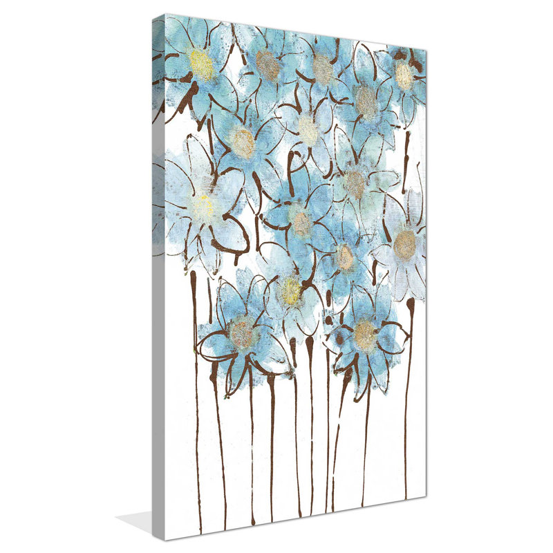 «Soft Forget Me Nots», reproduction de peinture acrylique sur toile, H 40 po x l 24 po x P 1,5 po