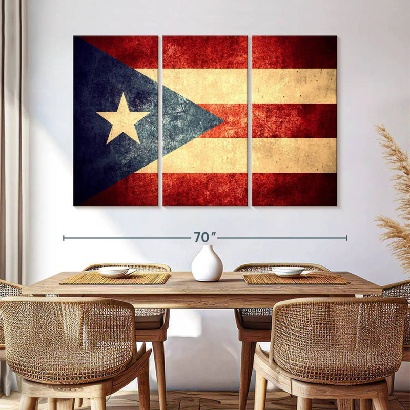 Borges Old Puerto Rican Flag, 42" H x 65" W