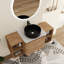 Ensemble de meuble-lavabo simple Greythor avec lavabo en céramique et tablettes de rangement, ensemble de meuble-lavabo simple avec plateau en pierre reconstituée-712529962-712529961
