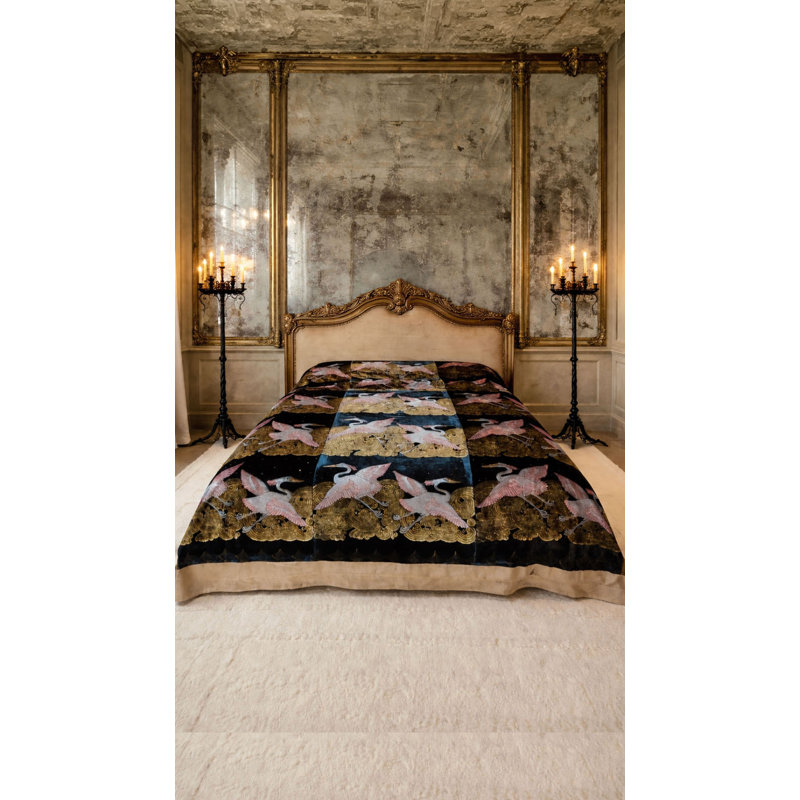 Heron Velvet Throw