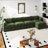 Modern Chenille Loveseat Sofa Couch With Ottoman-506217866-506217868