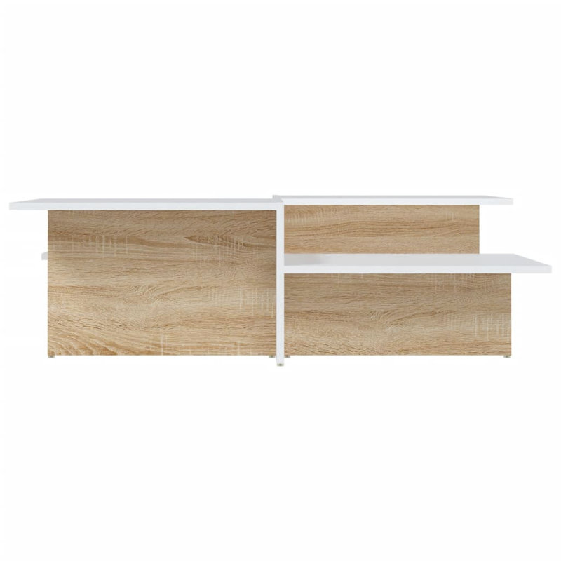 Table basse Regena, Blanc, Chêne sonoma