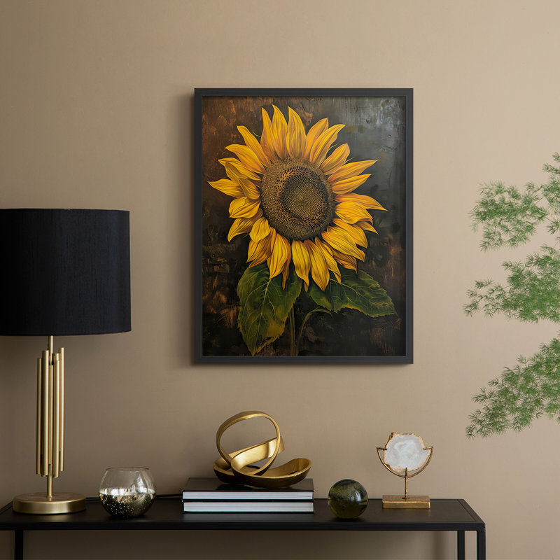 Série FLORAL CDXCV - Impression encadrée de qualité supérieure - Prêt à être accroché - Aucun clou requis, Cadre noir