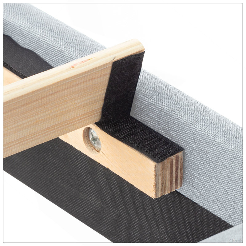 Grand lit plateforme tapissier, cadre de chambre à coucher facile à assembler, gris clair, Gris clair