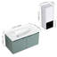 Meuble-lavabo suspendu de 91 cm (36 po) avec lavabo en résine et tiroir latéral, blanc, style moderne, placard en contreplaqué à fermeture amortie, construction