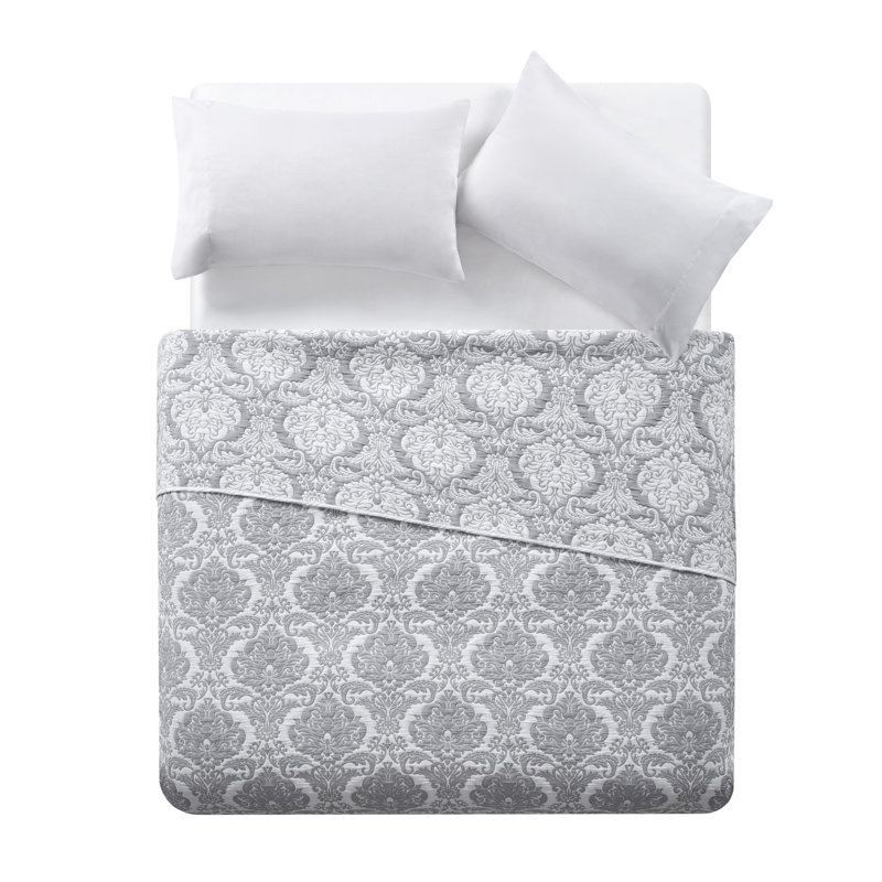 Couvre-lit matelassé réversible Hannah, gris
