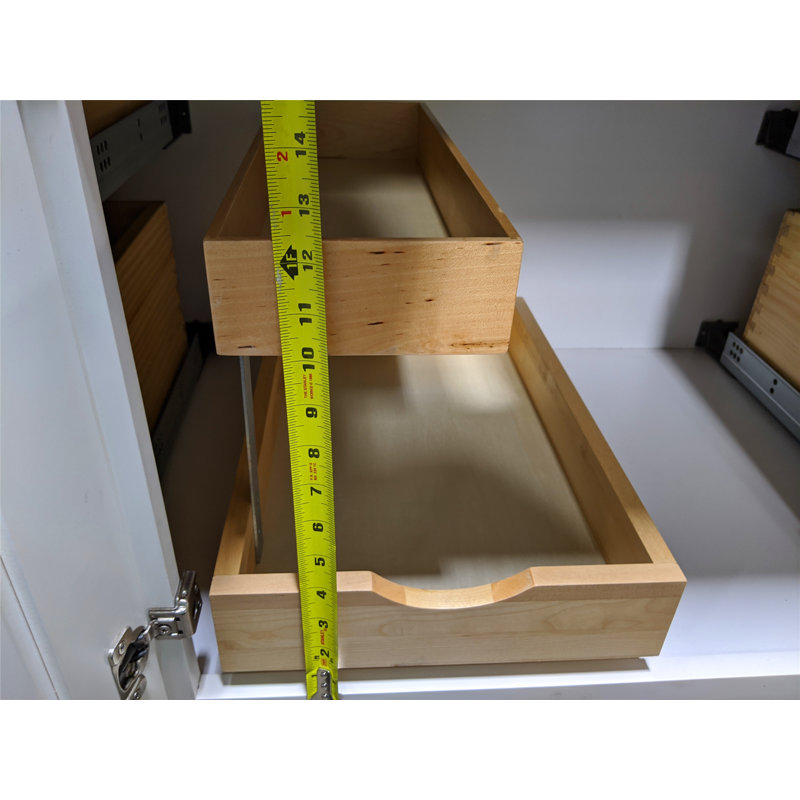 Tablette coulissante à 2 niveaux avec tiroir coulissant (largeur de 12 po) pour les joints de tiroir de meuble-lavabo