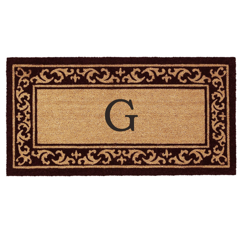 Zawacki Personalizable Non-Slip Doormat, G, Rectangle 2' x 4'