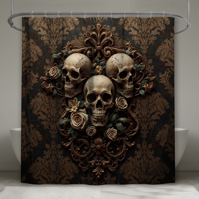 Rideaux de douche Skulls, L 70 po x H 93 po