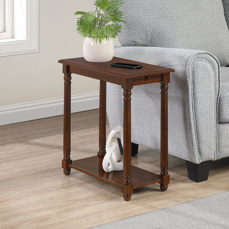 Mayall 24.25" Tall Chairside End Table with Pull-Out Shelf, Espresso