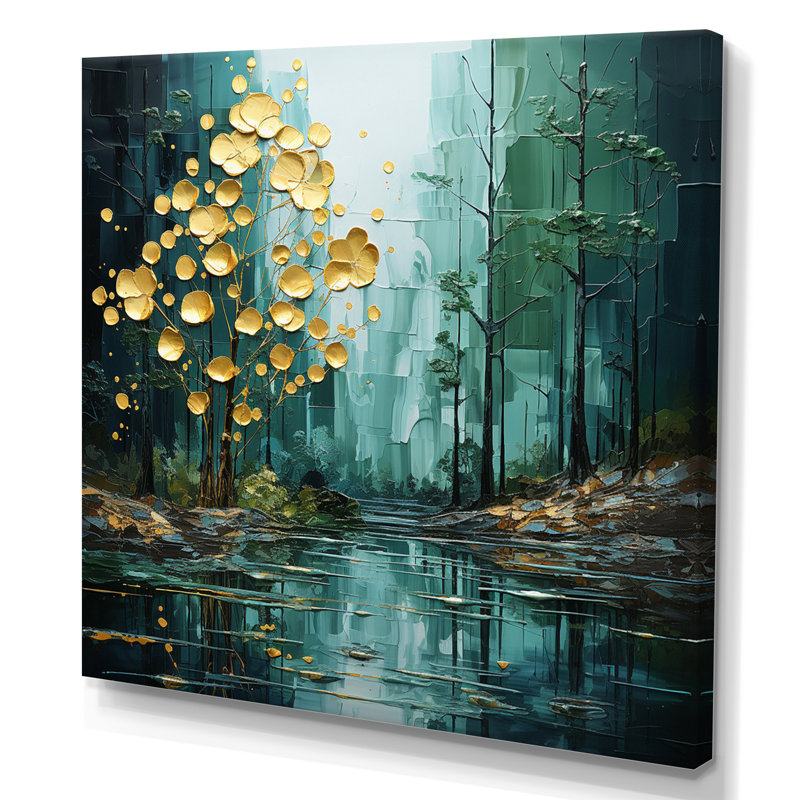 Drip Natures Pulse River I - Imprimé, H 30 po x l 30 po x P 1 po, Toile tendue