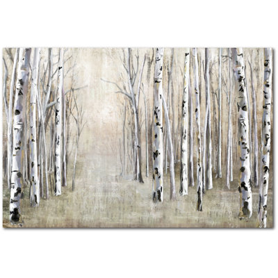 Birch Tree Path, impression sur toile non encadrée