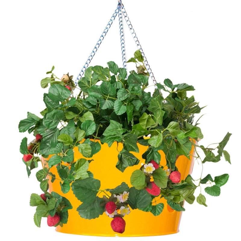 Pot à fleurs suspendu en métal Christiann, Safran, 1