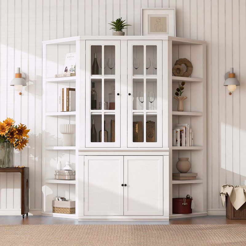 Armoire haute avec deux tablettes triangulaires
