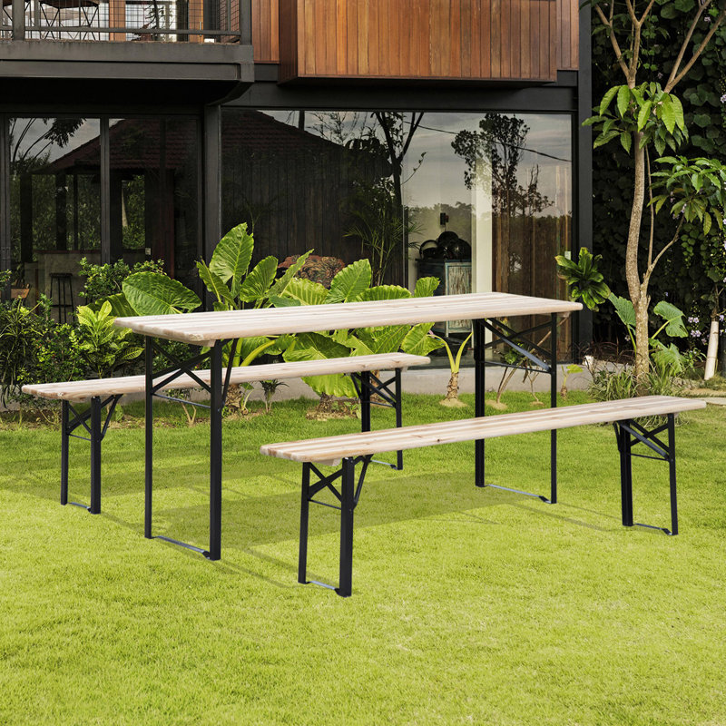 Ensemble de table de pique-nique et banc d'extérieur portatif
