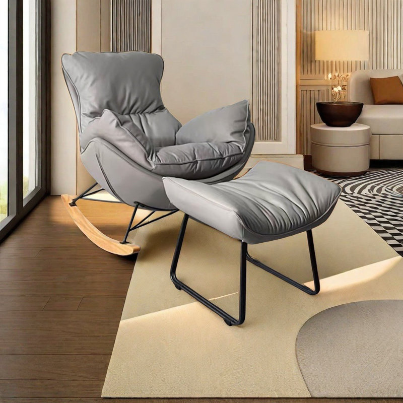 Chaise berçante de salon italien, Brun