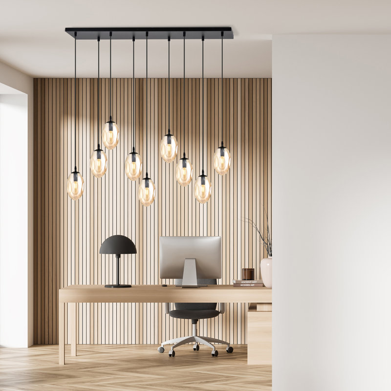 Englewood 9 - Light Black Pendant, Gold