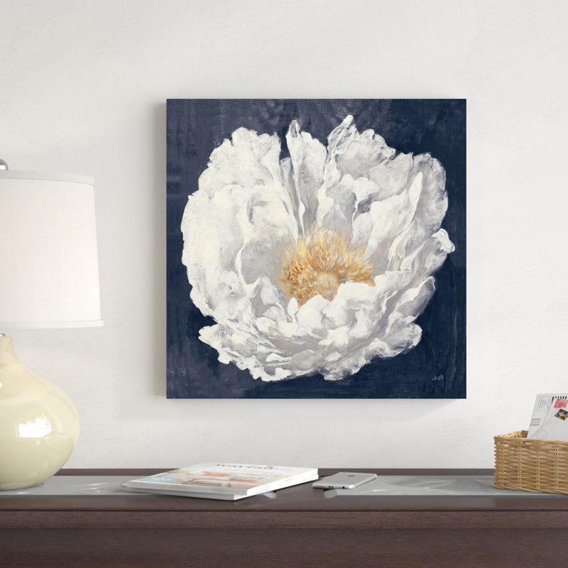 Pivoine sereine marine, H 20 po x l 20 po x P 1,25 po