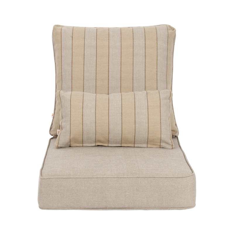  Coussin de siège / dossier d'extérieur, Rayures brunes, L 22 po x P 24 po